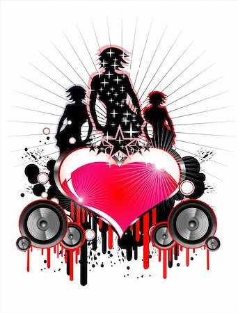 Girls and Love music event frame background Stock Photo - Budget Royalty-Free & Subscription, Code: 400-04111275