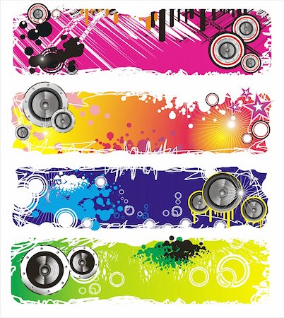 simsearch:400-04636733,k - Colorful Grunge Style Music Banner Photographie de stock - Aubaine LD & Abonnement, Code: 400-04111437