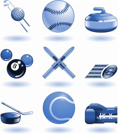 simsearch:400-05115587,k - Series set of shiny colour icons or design elements related to sports Foto de stock - Super Valor sin royalties y Suscripción, Código: 400-04111487