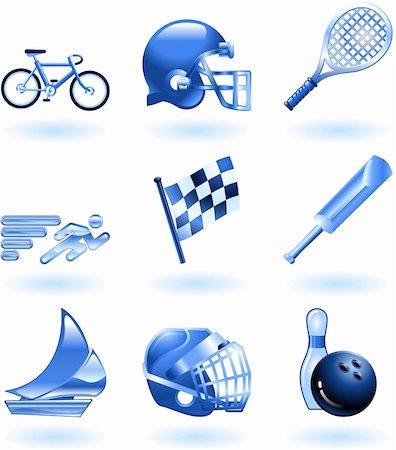 Series set of shiny colour icons or design elements related to sports Stock Photo - Budget Royalty-Free & Subscription, Code: 400-04111488