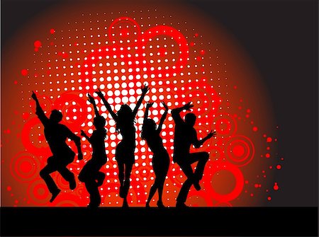 simsearch:400-04969579,k - Silhouettes of people dancing Stock Photo - Budget Royalty-Free & Subscription, Code: 400-04111877