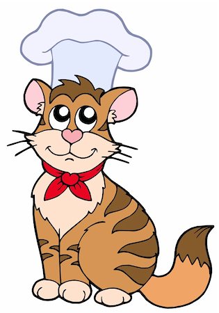 simsearch:400-04598569,k - Cartoon cat chef - vector illustration. Stock Photo - Budget Royalty-Free & Subscription, Code: 400-04111883