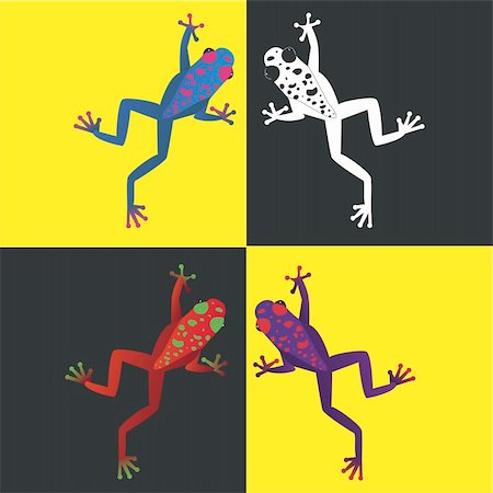 spotted frog - Four brightly colored frogs on a contrast background. Feel a vibrancy of color! Stock Photo - Budget Royalty-Free & Subscription, Code: 400-04111896