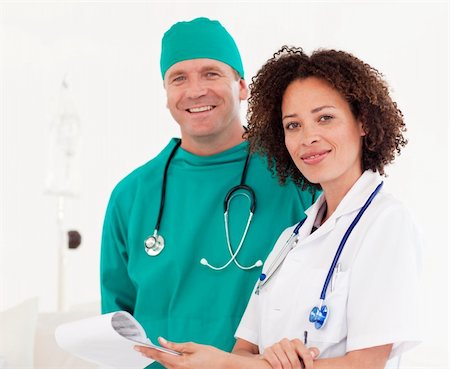 Portrait of Doctor and surgeon in a hospital togehter Stock Photo - Budget Royalty-Free & Subscription, Code: 400-04112052