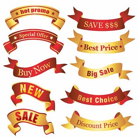 simsearch:400-05876670,k - Illustration of various sale and discount ribbons. Visit my portfolio for similar images. Stockbilder - Microstock & Abonnement, Bildnummer: 400-04112137