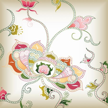 Floral Abstract in Chinese Style. Stockbilder - Microstock & Abonnement, Bildnummer: 400-04112335