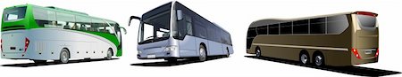 simsearch:400-04898575,k - Three Tourist buses. Coach. Vector illustration Stock Photo - Budget Royalty-Free & Subscription, Code: 400-04112489