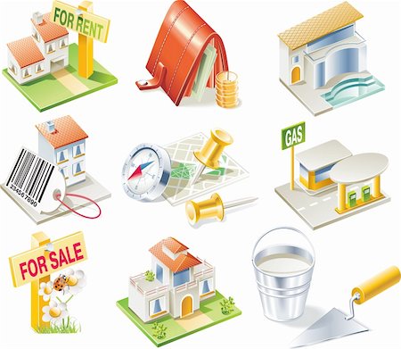 Real estate related detailed icon set Stock Photo - Budget Royalty-Free & Subscription, Code: 400-04112840