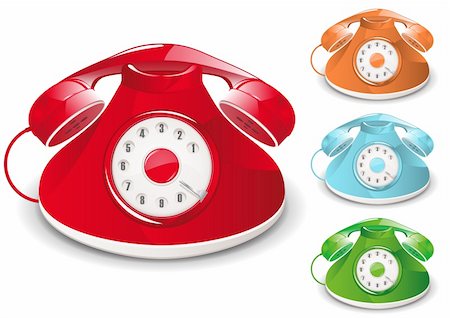 simsearch:400-03986450,k - Retro Telephone Illustration (Global Swatches Included) Photographie de stock - Aubaine LD & Abonnement, Code: 400-04113316