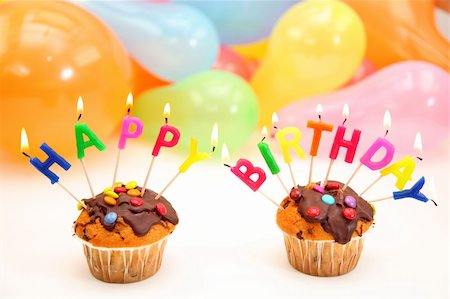 Happy birthday letter candles on white background Stock Photo - Budget Royalty-Free & Subscription, Code: 400-04113378