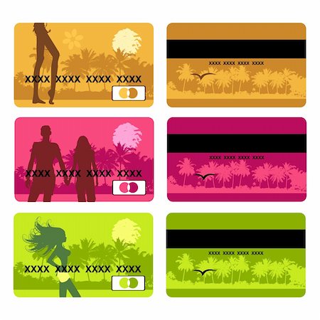 simsearch:400-04994290,k - Bank card design, holiday and travel Fotografie stock - Microstock e Abbonamento, Codice: 400-04113468