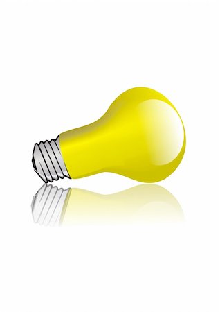 simsearch:400-04901392,k - Yellow lightbulb isolated on white Stock Photo - Budget Royalty-Free & Subscription, Code: 400-04113478