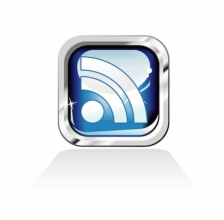 simsearch:400-04321465,k - Glossy Blue Rss Feed Icon Stock Photo - Budget Royalty-Free & Subscription, Code: 400-04113738