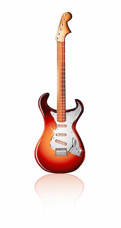 simsearch:400-04956350,k - Electric Guitar Isolated on white background Fotografie stock - Microstock e Abbonamento, Codice: 400-04113748