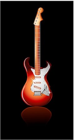 simsearch:400-04956350,k - Electric Guitar isolated on black Fotografie stock - Microstock e Abbonamento, Codice: 400-04113751