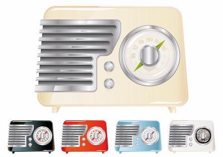 radio old images color - Vintage Radio Illustration (Global Swatches Included) Stock Photo - Budget Royalty-Free & Subscription, Code: 400-04113885