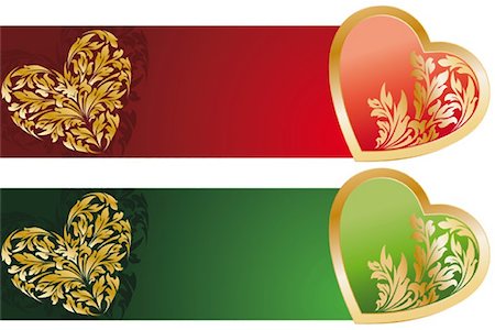 simsearch:400-04667710,k - The Valentine's Day Heart banners in two color Photographie de stock - Aubaine LD & Abonnement, Code: 400-04113920