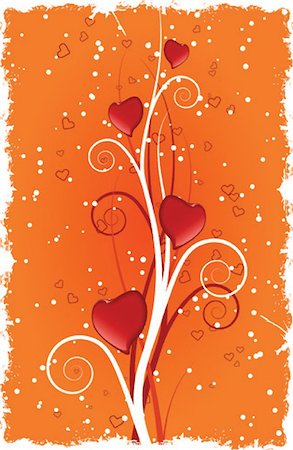 simsearch:400-04238346,k - Grunge Valentine's Day Heart with swirls Vector illustration Stock Photo - Budget Royalty-Free & Subscription, Code: 400-04113939