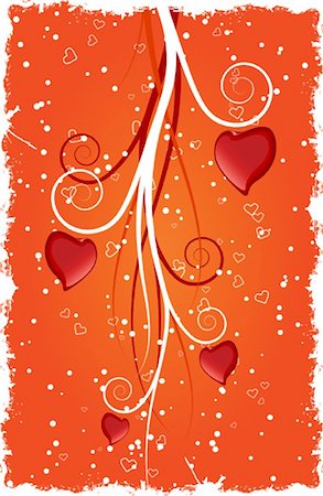 simsearch:400-04238346,k - Grunge Valentine's Day Heart with swirls Vector illustration Stock Photo - Budget Royalty-Free & Subscription, Code: 400-04113940