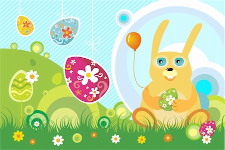 simsearch:400-04166441,k - easter illustration wuth a funny rabbit Foto de stock - Super Valor sin royalties y Suscripción, Código: 400-04113969