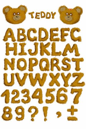 simsearch:400-04624185,k - Teddy alphabet - fluffy letters of brown color Stock Photo - Budget Royalty-Free & Subscription, Code: 400-04124482