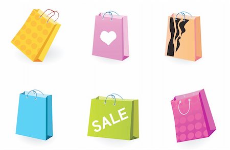simsearch:400-05341250,k - Vector pack of shopping bag set for eshop or magazines. Stock Photo - Budget Royalty-Free & Subscription, Code: 400-04124603