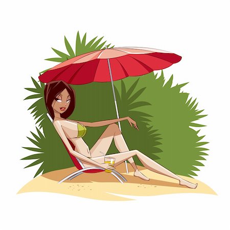 Girl on the beach taking sun bath Foto de stock - Super Valor sin royalties y Suscripción, Código: 400-04124746