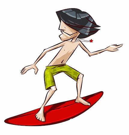 young man on the surf board Foto de stock - Super Valor sin royalties y Suscripción, Código: 400-04124750