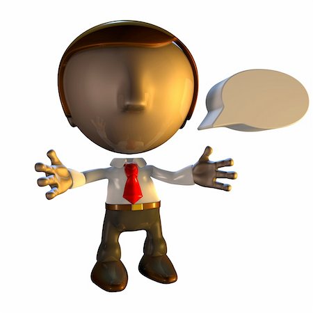 simsearch:400-04124882,k - 3d business man character with speech bubble or caption Stock Photo - Budget Royalty-Free & Subscription, Code: 400-04124890