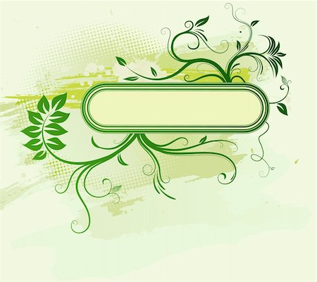 simsearch:400-04142167,k - Vector illustration of green Grunge Floral Decorative frame Fotografie stock - Microstock e Abbonamento, Codice: 400-04124901