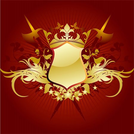 ornamental shield, this illustration may be usefull as designer work. Stock Photo - Budget Royalty-Free & Subscription, Code: 400-04124917