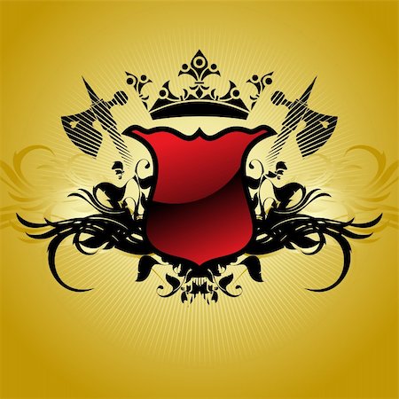 ornamental shield, this illustration may be usefull as designer work. Stock Photo - Budget Royalty-Free & Subscription, Code: 400-04124918