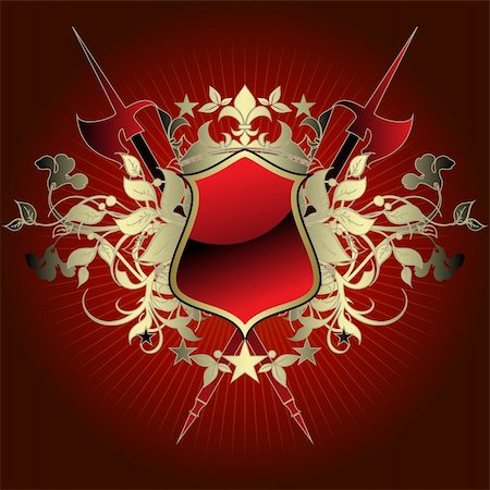 ornamental shield, this illustration may be usefull as designer work. Stock Photo - Budget Royalty-Free & Subscription, Code: 400-04124922