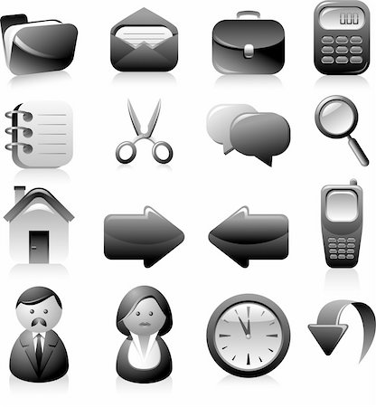 Set of 16 vector icons. Isolated on white. EPS 8, AI Stock Photo - Budget Royalty-Free & Subscription, Code: 400-04125165