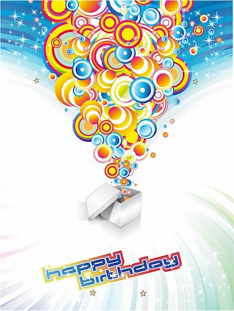 simsearch:400-09070151,k - Happy Birthday Colorful Background with Abstract Flower and Fantasy Elements Foto de stock - Super Valor sin royalties y Suscripción, Código: 400-04125856