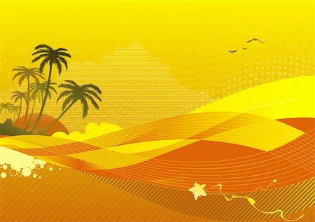 simsearch:400-08774047,k - Vector illustration of abstract  background with sunrise on the ocean coast. Stock Photo - Budget Royalty-Free & Subscription, Code: 400-04126165