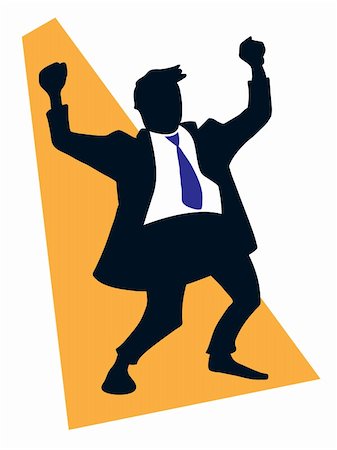 simsearch:400-04126489,k - Successful businessman celebrating victory rising hands upward. Stock Photo - Budget Royalty-Free & Subscription, Code: 400-04126541