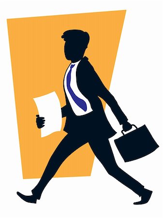 Successful handsome businessman walking with his suitcase. Stock Photo - Budget Royalty-Free & Subscription, Code: 400-04126542