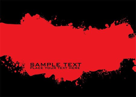 red and black splashes of paint - red and black ink splat background with room for copy Stock Photo - Budget Royalty-Free & Subscription, Code: 400-04126588