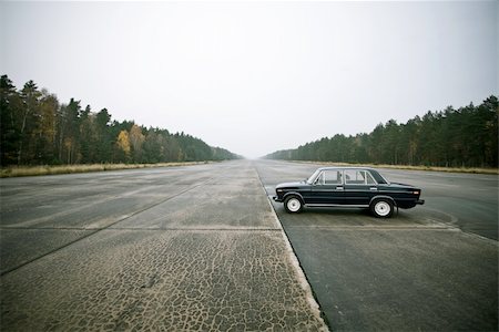 restoring cars - lonely old car on an airstrip Stock Photo - Budget Royalty-Free & Subscription, Code: 400-04127242