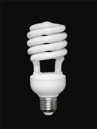 simsearch:400-05248280,k - Compact fluorescent light bulb isolated over black background. Foto de stock - Super Valor sin royalties y Suscripción, Código: 400-04127343