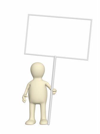 simsearch:400-04182389,k - 3D Puppe mit Message-boards Stockbilder - Microstock & Abonnement, Bildnummer: 400-04127883