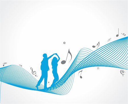 simsearch:400-04858997,k - a couple dancing with music notes Stock Photo - Budget Royalty-Free & Subscription, Code: 400-04128188