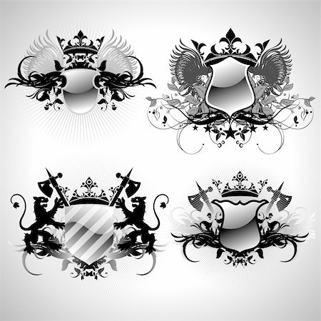 shields, this illustration may be usefull as designer work. Stock Photo - Budget Royalty-Free & Subscription, Code: 400-04128263