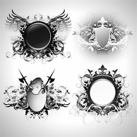 shields, this illustration may be usefull as designer work. Stock Photo - Budget Royalty-Free & Subscription, Code: 400-04128273