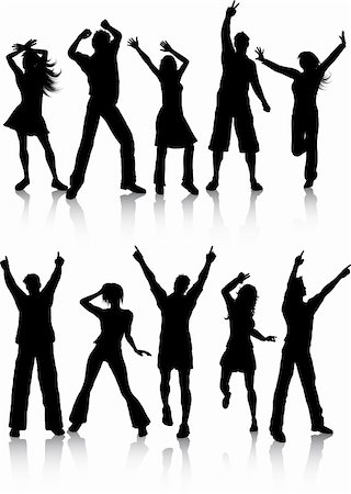 simsearch:400-04969579,k - Silhouettes of people dancing Stock Photo - Budget Royalty-Free & Subscription, Code: 400-04128324