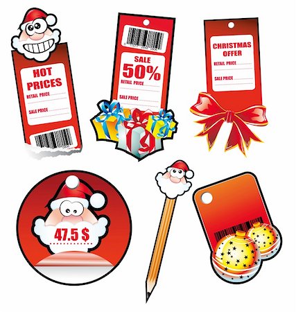 simsearch:400-05242260,k - Colorful Set of Santa and Cristmas Stickers for Tag and Cards Stock Photo - Budget Royalty-Free & Subscription, Code: 400-04128345