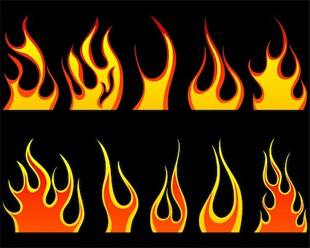 simsearch:400-07032466,k - Set of different fire patterns for design use Stock Photo - Budget Royalty-Free & Subscription, Code: 400-04128383