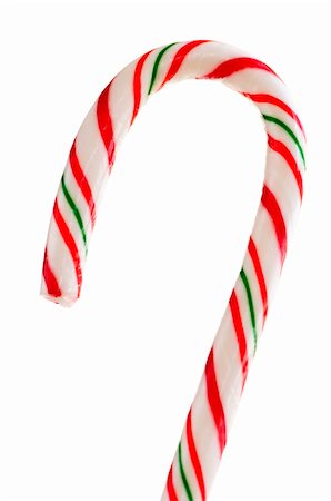 simsearch:400-04259407,k - Closeup of striped candy cane isolated on white Stock Photo - Budget Royalty-Free & Subscription, Code: 400-04128433