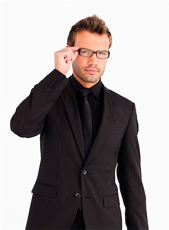 simsearch:400-04639378,k - Young businessman with glasses looking seriously at the camera Stock Photo - Budget Royalty-Free & Subscription, Code: 400-04129237